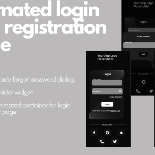 Experience Seamless Entry: Animated Login and Registration Page for Android & iOS – A User-friendly Template for Your App’s Login Animation