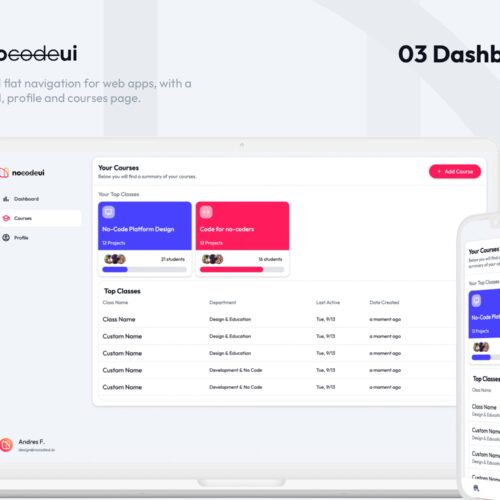 Revolutionize Your Web Experience with ’03 Dashboard’: The Ultimate Responsive Web App for iOS and Android Featuring Flat Nav, Side Navigation, and Enhanced Table Views