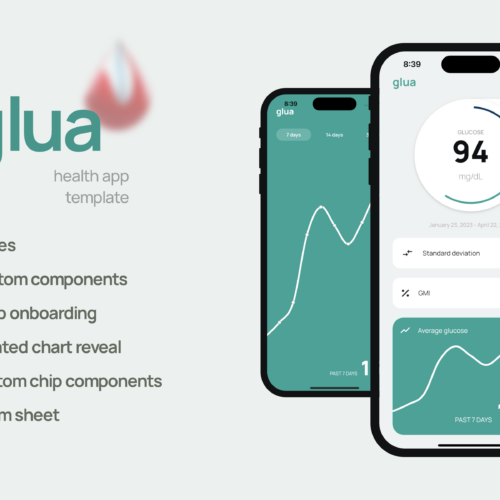 Glua: Premier Health App Template for Android, iOS & Web Platforms