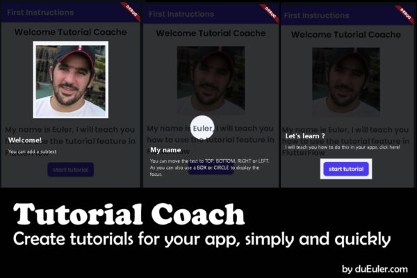 Introduction screen of Tutorial Coach app featuring a welcome message and user name input for personalized tutorials.