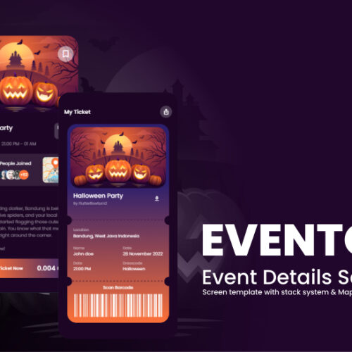 Eventor: Comprehensive Event Details Screen & Ticket Barcode Template for Android & iOS