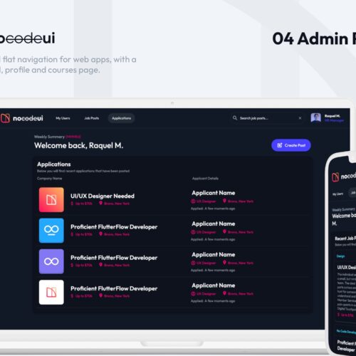 Robust Admin Panel Template: Streamline CMS, Job Posts & Recruiting for Web, Android & iOS Apps