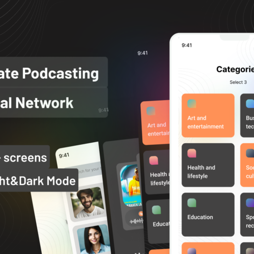 Modern Minimalistic Private Podcasting Social Network App – A Versatile Template for iOS & Android with Custom Code and Sleek Design