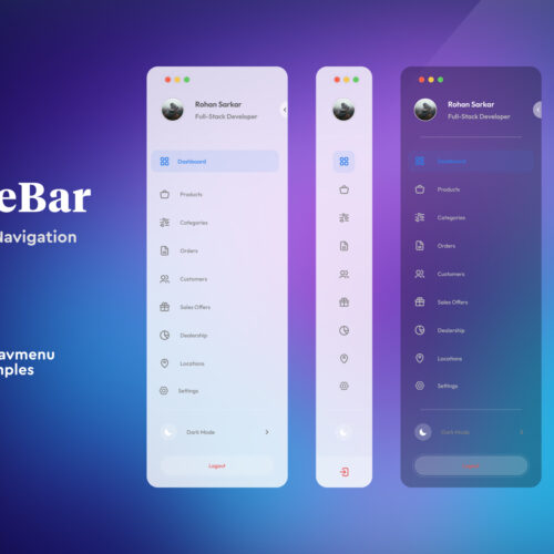 Revolutionize Your Web and App Experience with our ‘SideBar Navigation Menu’ – Perfect for Android, iOS, and Web Templates