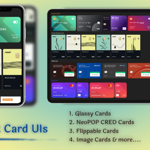 Revolutionizing Credit Card UIs: Flippable and Glassmorphism Card Designs for Android, iOS, and Web Templates