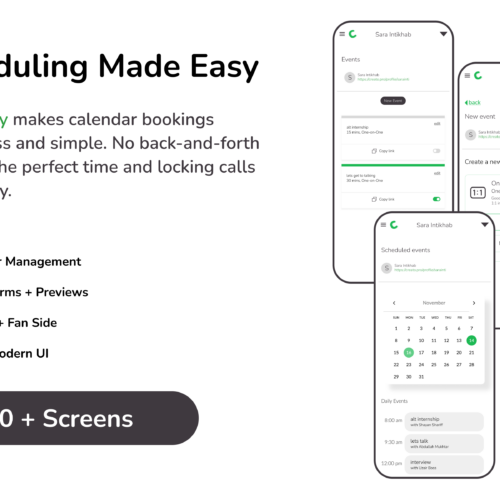 Scheduly: Your Automated Scheduling UI Template for Web, Android, iOS – Streamline Appointments, Meetings, and Bookings