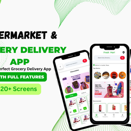 Revolutionize E-Commerce with Our Supermarket Grocery Delivery App Template – A UI Kit for Android, iOS & Web Platforms