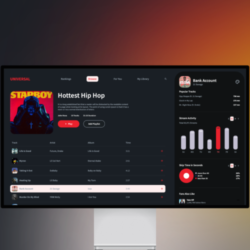 Customizable Music Page Template for Web and Mobile Apps – Android & iOS Compatible