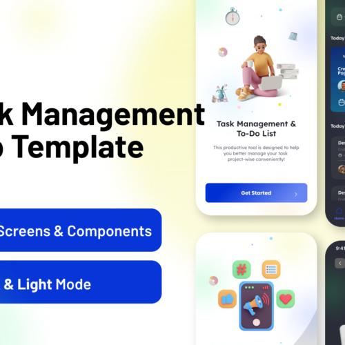 Task Management App Template 📅: Boost Productivity with Our Clean, Modern, & Minimalistic Design for iOS & Android Platforms