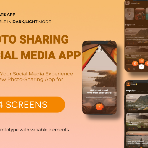 Revolutionize Your Social Experience with Our Photo Sharing Social Media Template UI App: Perfect for Bloggers, Travel Enthusiasts & Storytellers on Android & iOS