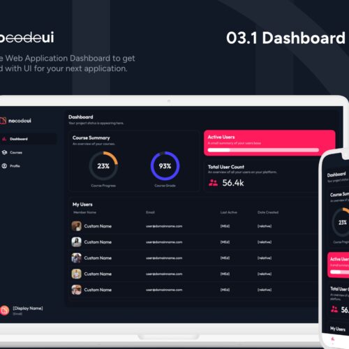 User-Friendly Dashboard Page – Responsive Web, Android, and iOS Theme with Light/Dark Mode & User List Features