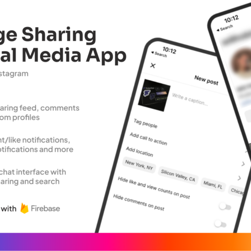 Instagram-Styled Image Sharing Social Network App – Seamless Firebase Integration for Android & iOS | Social Media App Template ✅