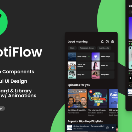 SpotiFlow: Ultimate Music App UI for Spotify on iOS & Android – Experience Seamless Album Dashboard, Customizable Playlist & Comprehensive Music Library with FlutterFlow