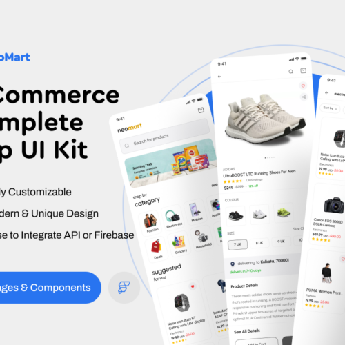 Revolutionize Your Online Store with the ECommerce App Template UI Kit – Ideal for Android & iOS Platforms