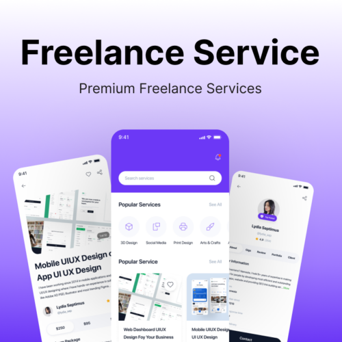 Freelance Service App: Ultimate UI Kit for Android & iOS – Onboarding, Authentication, Service Plans, Order Management, and More